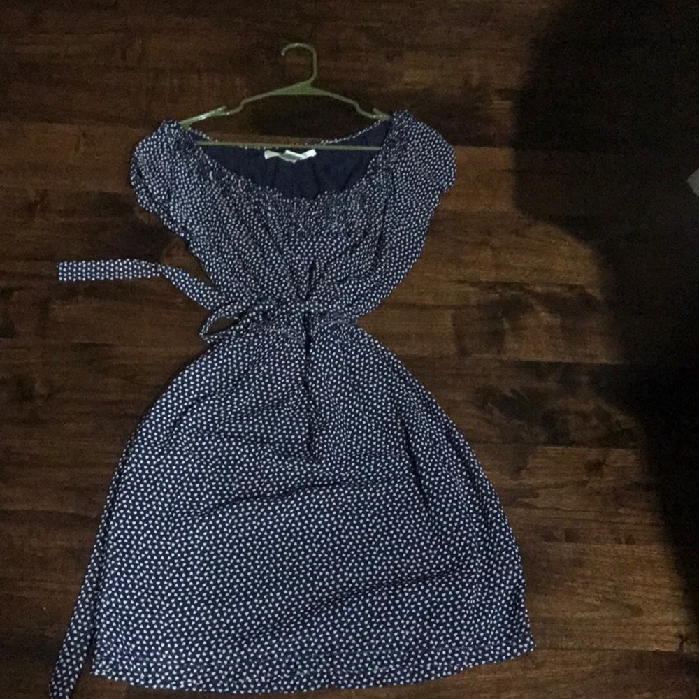 Blue and white dress